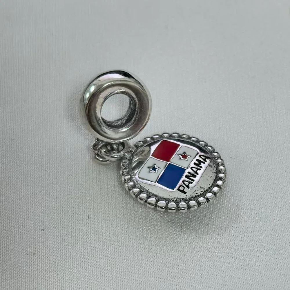 Pandora Panama Flag Exclusive Charm Pendant, S925 Silver Jewelry - Picture 3 of 4